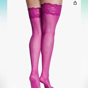 Victoria's Secret Very Sexy Lace Top Thigh High Stockings Hosiery - purple